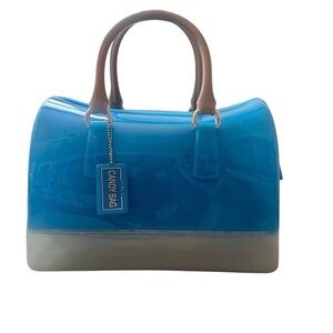 Furla Boston Blue and Gray Jelly Handbag